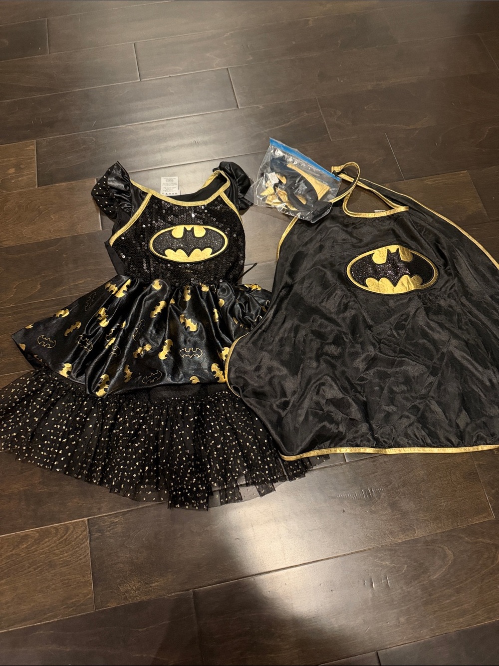 DC Comics Batgirl Black and Gold Tutu Dress Costume with Cape